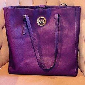 Michael by Michael Kors Purple Leather Tote